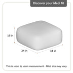 Jani Willamette 86 cm Beigefarbener Quadratischer Übergroßer Pouf-Hocker - Stylische Fußablage für Wohnzimmer, Schlafzimmer