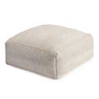 Jani Willamette 86 cm Beigefarbener Quadratischer Übergroßer Pouf-Hocker - Stylische Fußablage für Wohnzimmer, Schlafzimmer