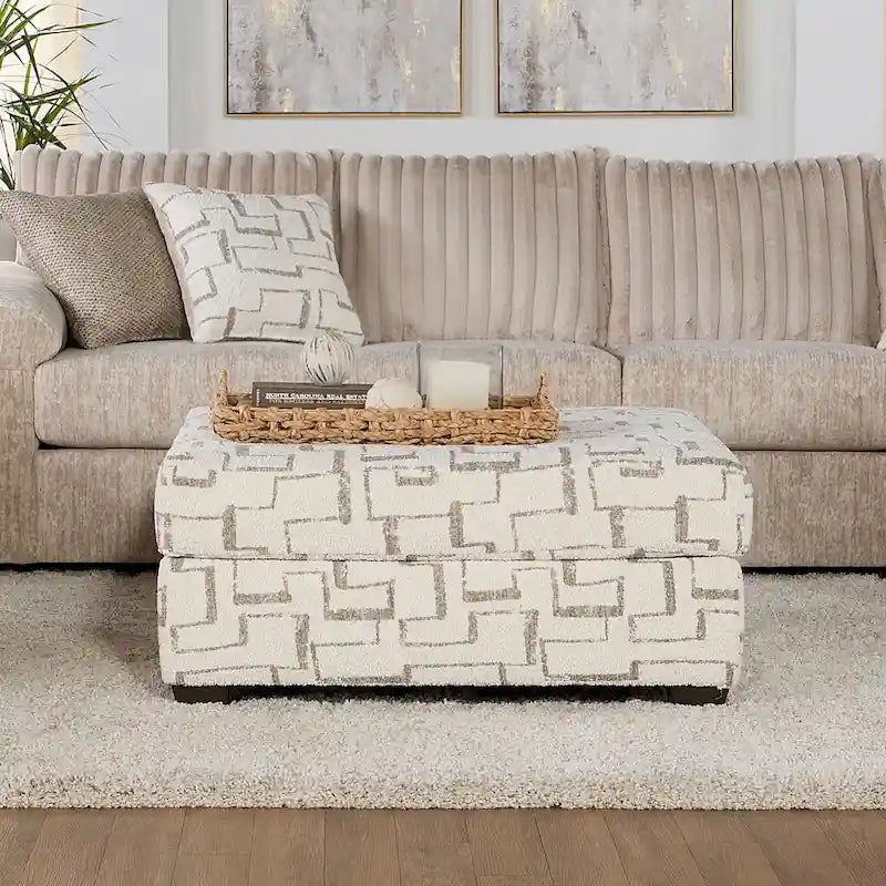  Nason Geometric Patterned Ottoman