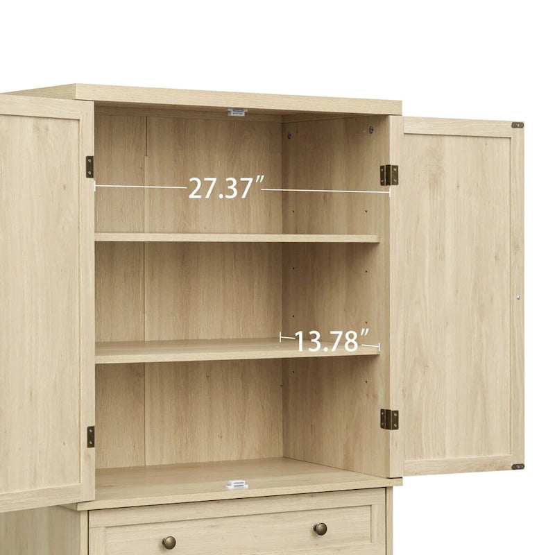 4-türiger Schrank mit 1 Schublade, mit 4 verstellbaren Einlegeböden