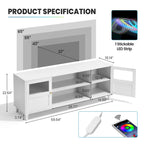 LED TV-Schrank Beleuchtete Medienkonsole, Entertainment-Möbel mit Stauraum – 151,6 cm breit