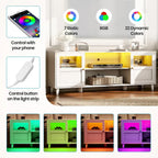 LED TV-Schrank Beleuchtete Medienkonsole, Entertainment-Möbel mit Stauraum – 151,6 cm breit