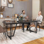 82 Zoll Esstisch aus Kunstmarmor, rechteckiger Tisch für 8-10 Personen mit Metallbeinen