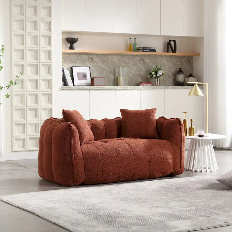 Quadratischer Sitzsack – Braun/Rot & Grün – 2-Sitzer