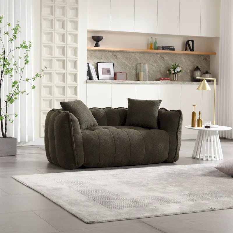 Quadratischer Sitzsack – Braun/Rot & Grün – 2-Sitzer