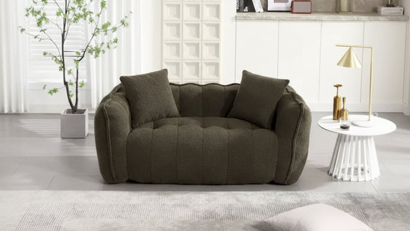 Quadratischer Sitzsack – Braun/Rot & Grün – 2-Sitzer