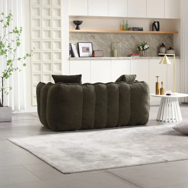 Quadratischer Sitzsack – Braun/Rot & Grün – 2-Sitzer
