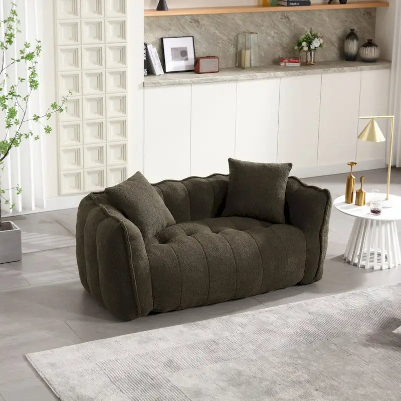 Quadratischer Sitzsack – Braun/Rot & Grün – 2-Sitzer