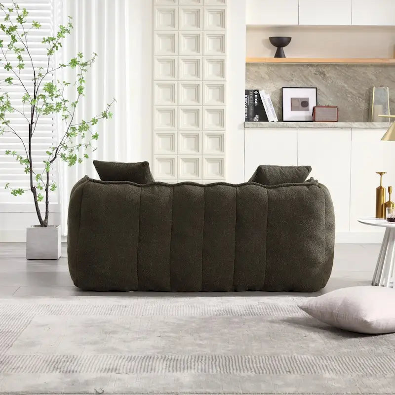 Quadratischer Sitzsack – Braun/Rot & Grün – 2-Sitzer