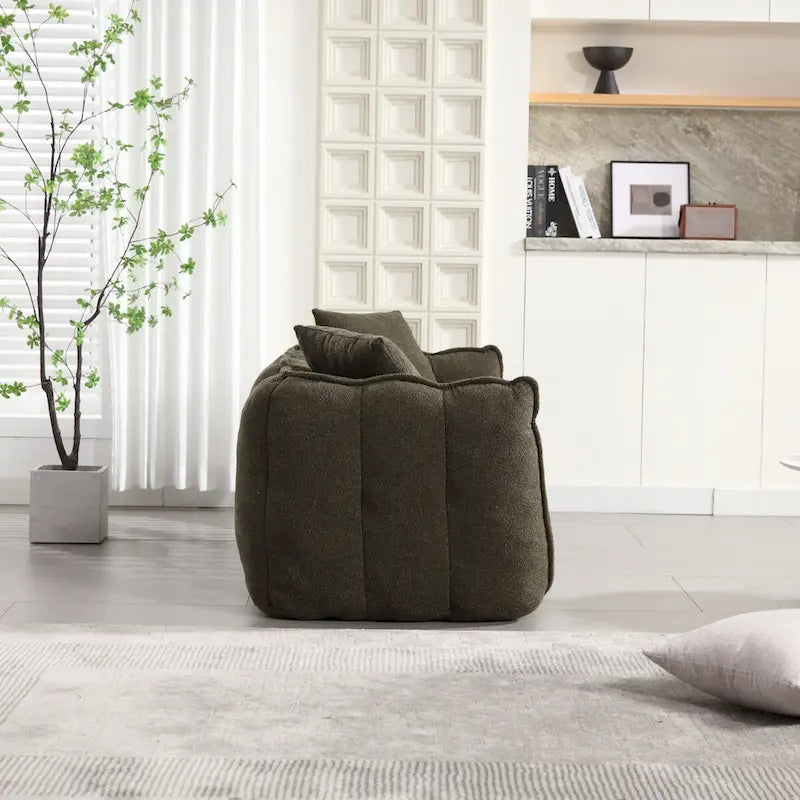 Quadratischer Sitzsack – Braun/Rot & Grün – 2-Sitzer