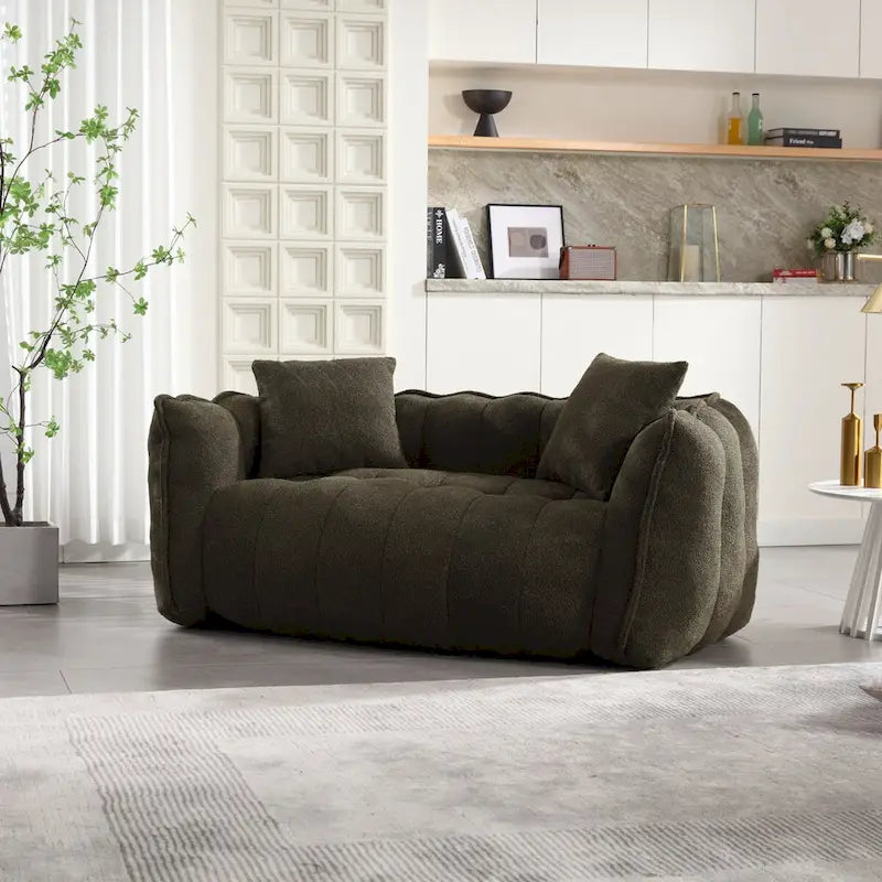 Quadratischer Sitzsack – Braun/Rot & Grün – 2-Sitzer