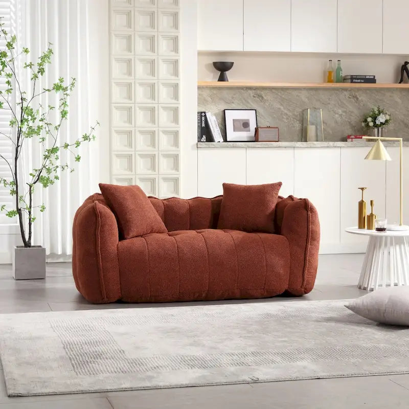 Quadratischer Sitzsack – Braun/Rot & Grün – 2-Sitzer