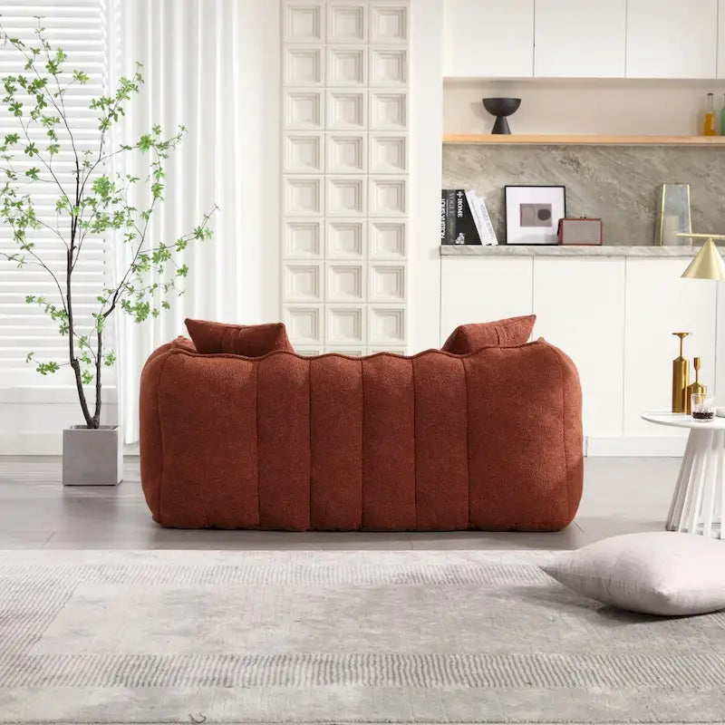 Quadratischer Sitzsack – Braun/Rot & Grün – 2-Sitzer