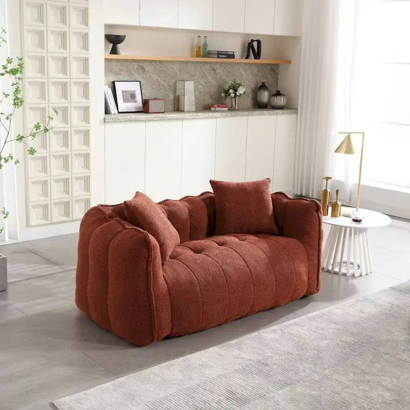 Quadratischer Sitzsack – Braun/Rot & Grün – 2-Sitzer