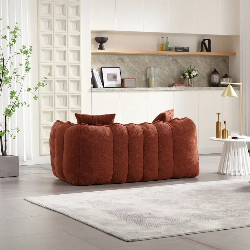 Quadratischer Sitzsack – Braun/Rot & Grün – 2-Sitzer