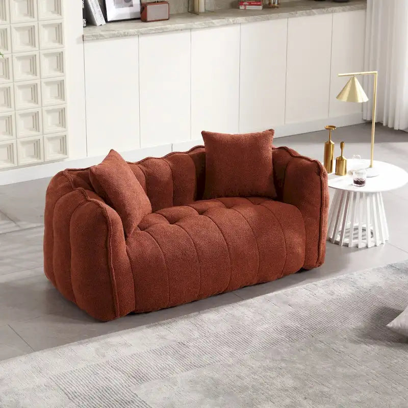 Quadratischer Sitzsack – Braun/Rot & Grün – 2-Sitzer