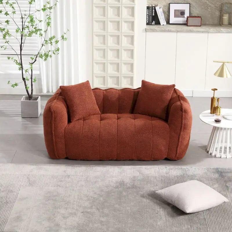 Quadratischer Sitzsack – Braun/Rot & Grün – 2-Sitzer