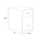 Space Solutions 18 tiefer vertikaler Aktenschrank mit 2 Schubladen für Akten der Breite Letter mit Zubehörschublade
