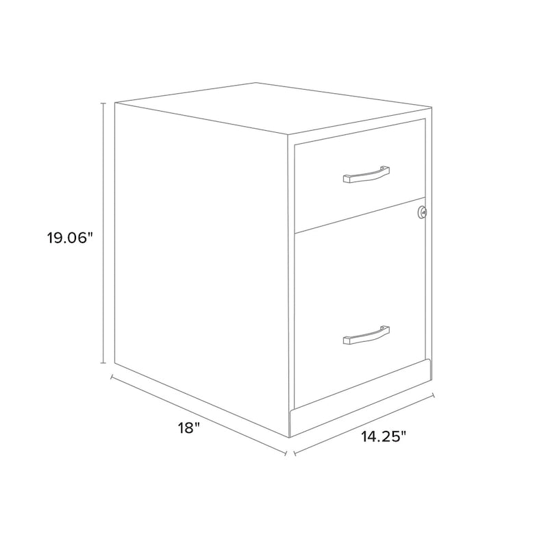 Space Solutions 18 tiefer vertikaler Aktenschrank mit 2 Schubladen für Akten der Breite Letter mit Zubehörschublade