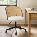 Bouclé-Rattan-Bürostuhl