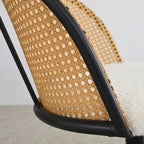 Bouclé-Rattan-Bürostuhl