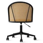 Bouclé-Rattan-Bürostuhl