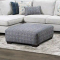 Frias Contemporary Multicolored Woven Fabric Pattern Ottoman by 