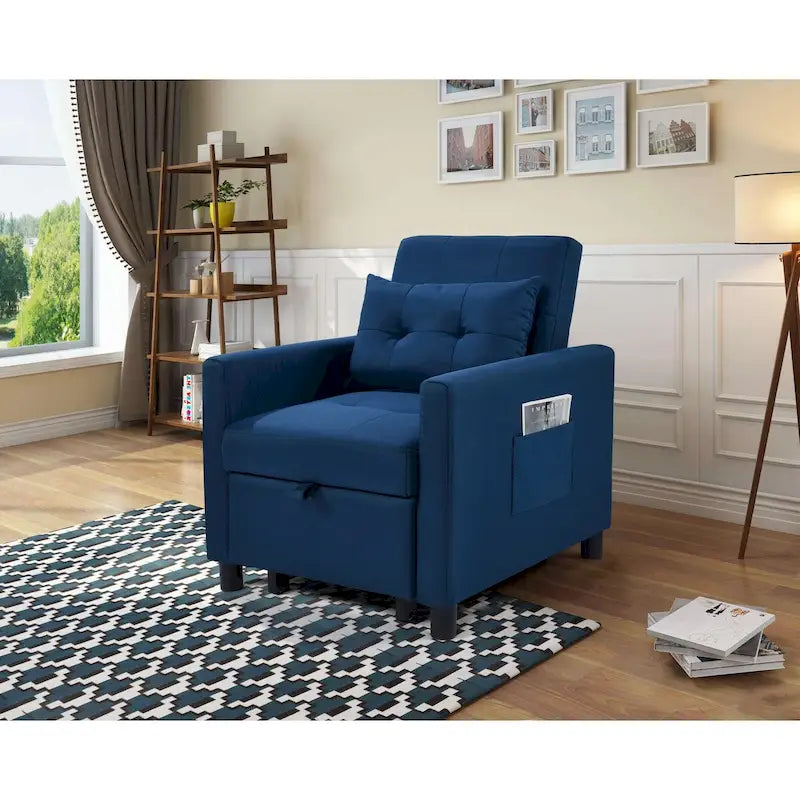 Einzelschlafsofa mit Ausziehfunktion und 1 Lendenkissen