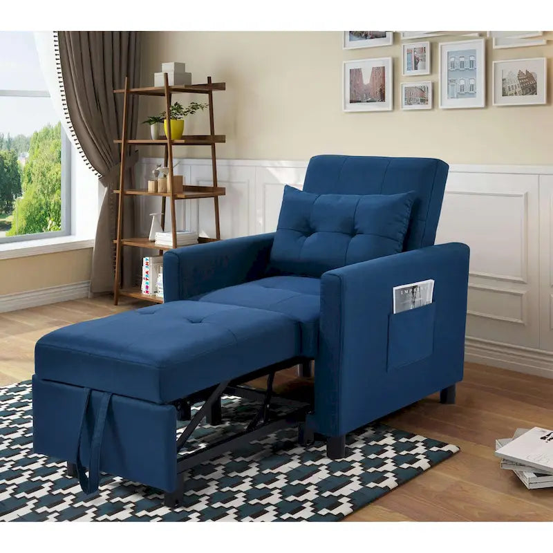 Einzelschlafsofa mit Ausziehfunktion und 1 Lendenkissen