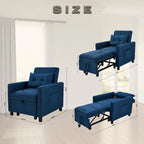 Einzelschlafsofa mit Ausziehfunktion und 1 Lendenkissen