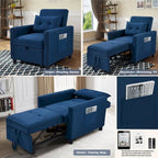Einzelschlafsofa mit Ausziehfunktion und 1 Lendenkissen