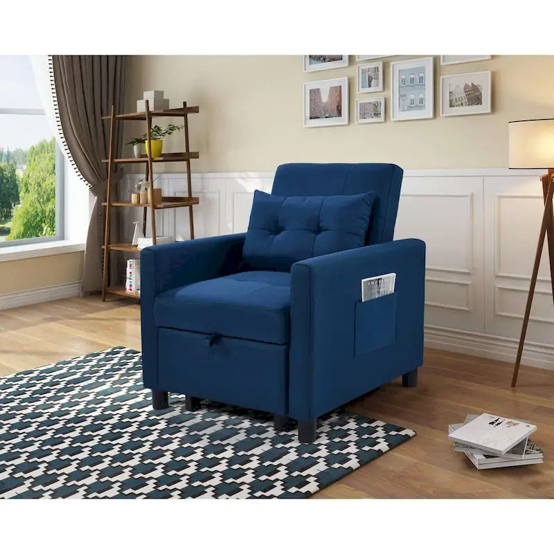 Einzelschlafsofa mit Ausziehfunktion und 1 Lendenkissen
