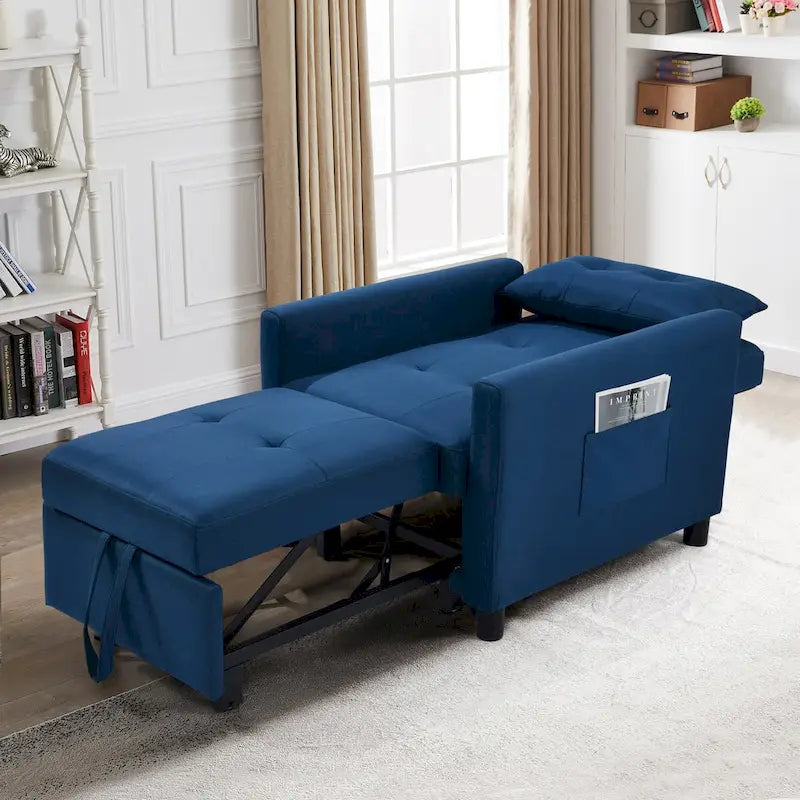 Einzelschlafsofa mit Ausziehfunktion und 1 Lendenkissen