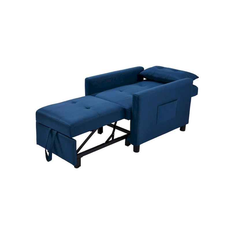 Einzelschlafsofa mit Ausziehfunktion und 1 Lendenkissen
