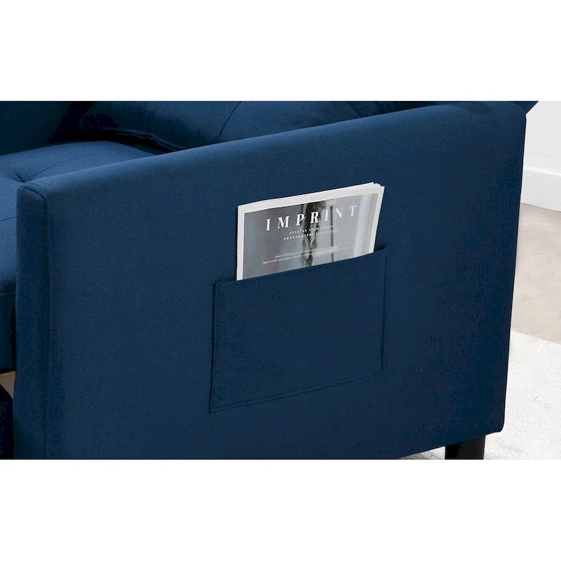 Einzelschlafsofa mit Ausziehfunktion und 1 Lendenkissen