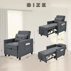 Einzelschlafsofa mit Ausziehfunktion und 1 Lendenkissen
