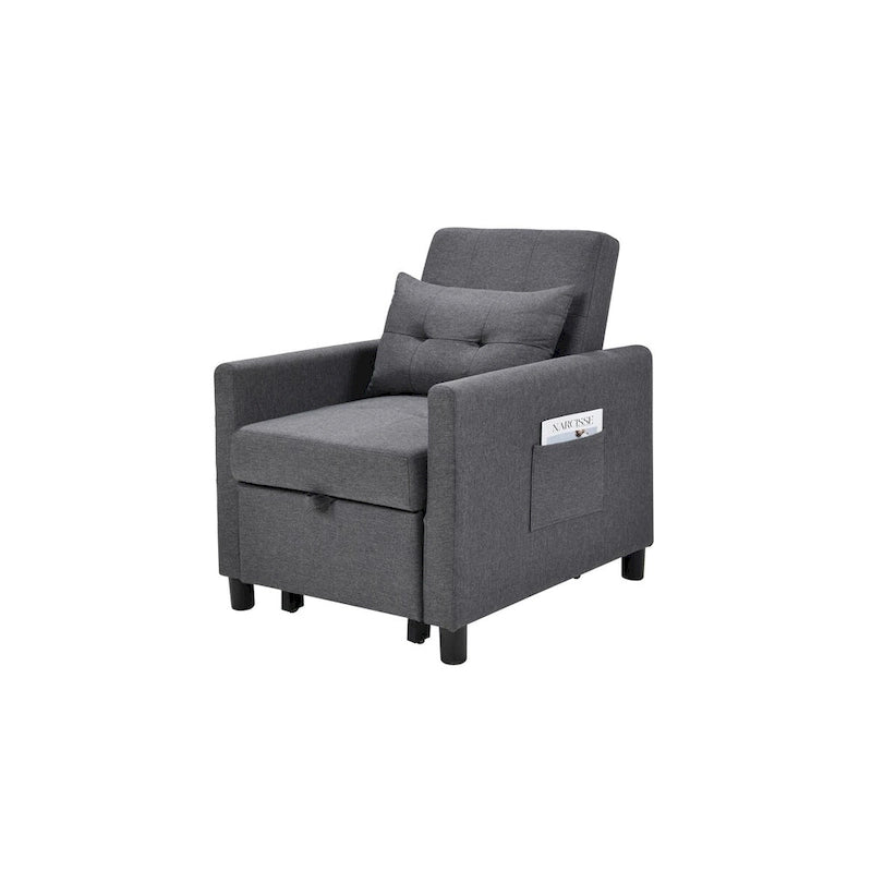 Einzelschlafsofa mit Ausziehfunktion und 1 Lendenkissen