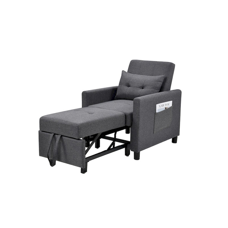 Einzelschlafsofa mit Ausziehfunktion und 1 Lendenkissen