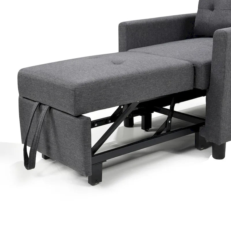 Einzelschlafsofa mit Ausziehfunktion und 1 Lendenkissen