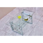 Couchtisch aus transparentem gehärtetem Glas
