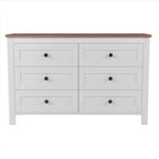 Kommode im Retro-Bauernhausstil aus Holz mit 6 Schubladen, Aufbewahrungsschrank für das Schlafzimmer