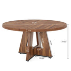 47 Zoll runder Esstisch für 4 Personen, Holztisch im Landhausstil für Küche, Esszimmer, Wohnzimmer
