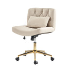 Bürodrehstuhl Charlie Modern Button-Tufted mit Kippfunktion und Kissen von