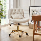 Bürodrehstuhl Charlie Modern Button-Tufted mit Kippfunktion und Kissen von