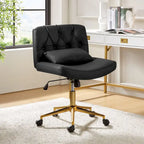 Bürodrehstuhl Charlie Modern Button-Tufted mit Kippfunktion und Kissen von