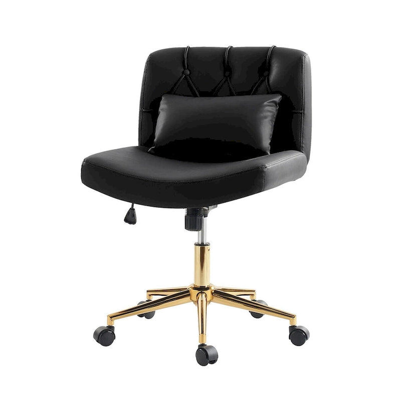 Bürodrehstuhl Charlie Modern Button-Tufted mit Kippfunktion und Kissen von