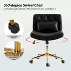 Bürodrehstuhl Charlie Modern Button-Tufted mit Kippfunktion und Kissen von