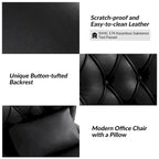 Bürodrehstuhl Charlie Modern Button-Tufted mit Kippfunktion und Kissen von