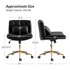 Bürodrehstuhl Charlie Modern Button-Tufted mit Kippfunktion und Kissen von