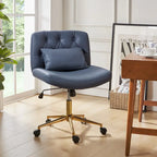 Bürodrehstuhl Charlie Modern Button-Tufted mit Kippfunktion und Kissen von